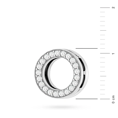 Srebrna zawieszka wisiorek koło ring      cyrkonie mesh Charms