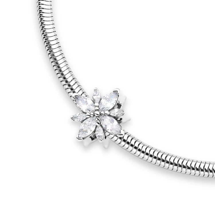 Srebrna zawieszka wisiorek kwiatek cyrkonie Charms Z777-925-S marko