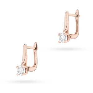 Kolczyki przecinki z białego złota  z brylantami 0,16ct zapięcie angielskie