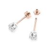 Kolczyki z różowego złota klasyczne kwiatki z brylantami 0,20ct sztyft zakręcany labret K0026.R3.DIW.02 marko