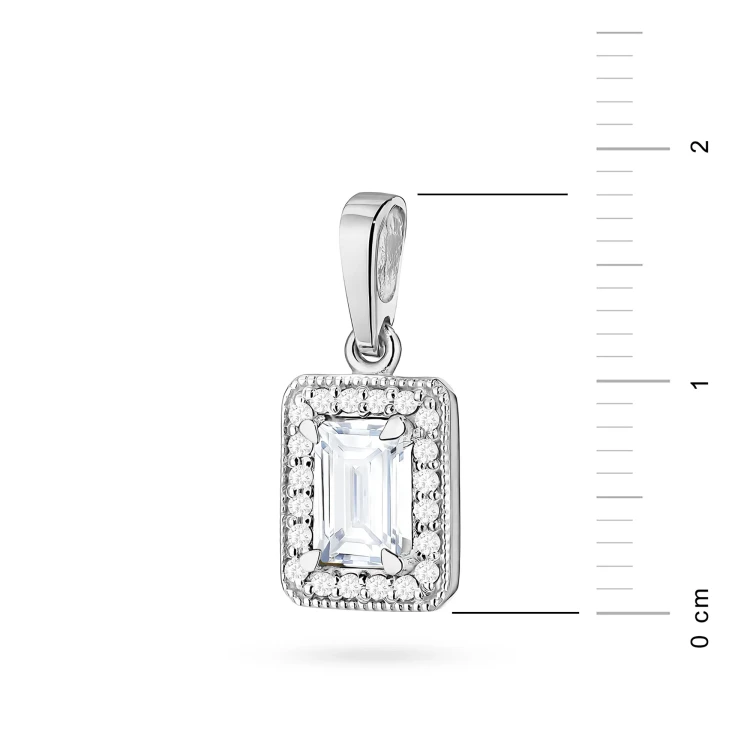 Prostokątna zawieszka z białego złota z diamentami laboratoryjnymi Lab Diamonds Z0422.B3.LDW.01 marko
