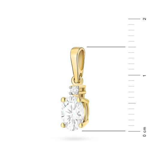 Zawieszka z żółtego złota z owalnym  diamentem laboratoryjnym Lab Diamonds
