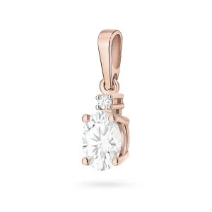 Zawieszka z różowego złota z owalnym  diamentem laboratoryjnym Lab Diamonds