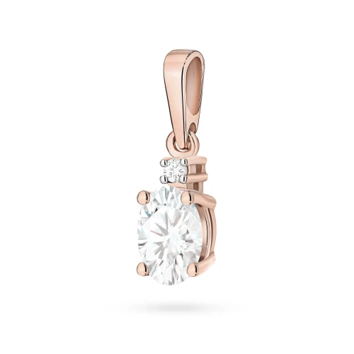Zawieszka z różowego złota z owalnym  diamentem laboratoryjnym Lab Diamonds