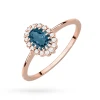 Pierścionek zaręczynowy z różowego złota markiza owalny topaz london blue z brylantami Kultowa P222-R585-TLB0.50 marko