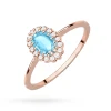 Pierścionek zaręczynowy z różowego złota markiza owalny topaz swiss blue z brylantami Kultowa P222-R585-T0.50 marko