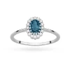 Pierścionek zaręczynowy z białego złota markiza owalny topaz london blue z brylantami Kultowa P222-B585-TLB0.50 marko