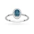 Pierścionek zaręczynowy z białego złota markiza owalny topaz london blue z brylantami Kultowa P222-B585-TLB0.50 marko