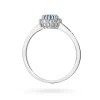 Pierścionek zaręczynowy z białego złota markiza owalny topaz london blue z brylantami Kultowa P222-B585-TLB0.50 marko