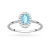 Pierścionek zaręczynowy z białego złota markiza owalny topaz swiss blue z brylantami Kultowa P222-B585-T0.50 marko