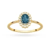 Złoty pierścionek zaręczynowy markiza owalny topaz london blue z brylantami Kultowa P222-585-TLB0.50 marko