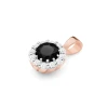 Złota zawieszka oprawa kwiatek z czarnym diamentem 0,12ct i brylantami z różowego złota Z0510.R3.DIB.01 marko