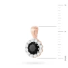 Złota zawieszka oprawa kwiatek z czarnym diamentem 0,12ct i brylantami z różowego złota Z0510.R3.DIB.01 marko