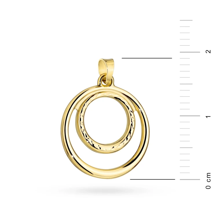 Złota zawieszka zdobiona diamentowaniem koła okręgi Jeso Z-GW-426-585 marko