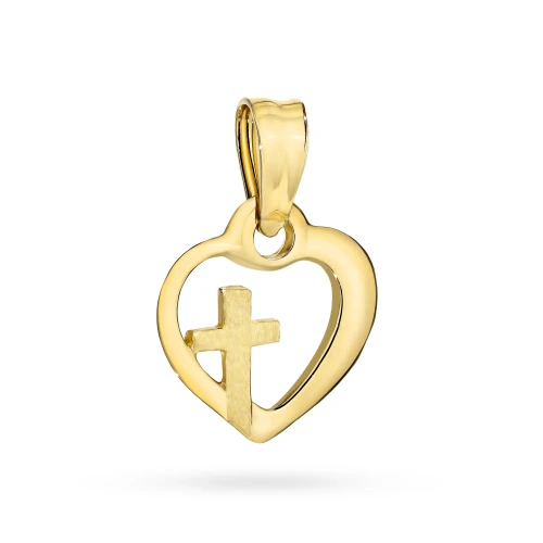 Złota zawieszka serce z krzyżykiem Z-GW-425-585 marko