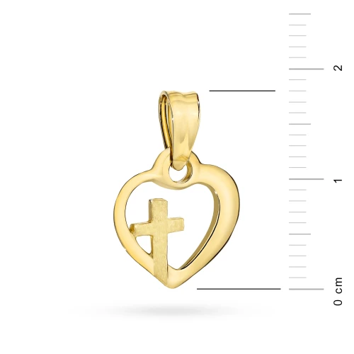 Złota zawieszka serce z krzyżykiem Z-GW-425-585 marko