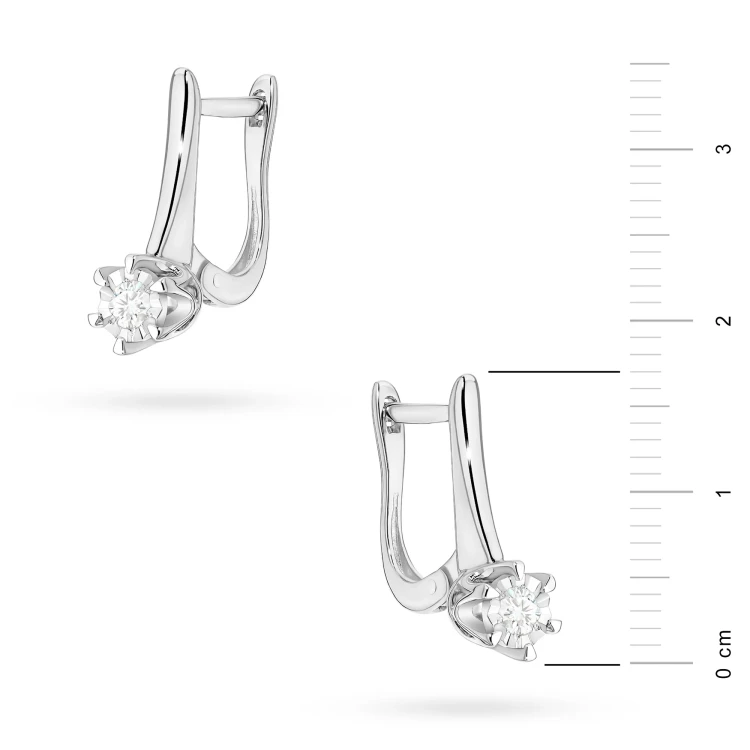 Kolczyki z białego złota na zapięciu angielskim dwa diamenty laboratoryjne 0,08ct Lab Diamonds K0582.B3.LDW.01 marko