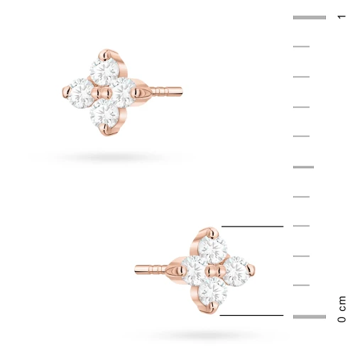 Kolczyki z różowego złota z brylantami    0,09ct klasyczne basic