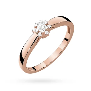 Pierścionek zaręczynowy z różowego złota  z diamentami laboratoryjnymi Lab Diamonds