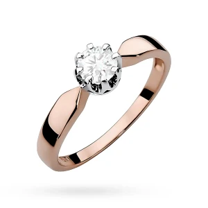 Klasyczny pierścionek zaręczynowy  diament laboratoryjny 0,50ct różowe złoto Lab Diamonds