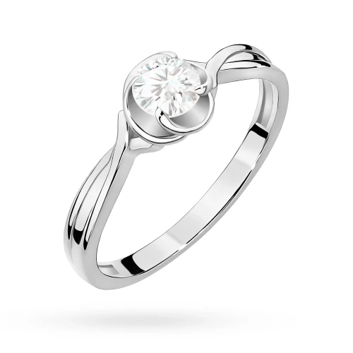 Pierścionek z fantazyjną szyną diament laboratoryjny białe złoto Lab Diamonds W0329.B3.LDW.02 marko