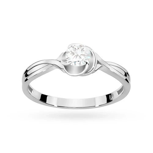 Pierścionek z fantazyjną szyną diament laboratoryjny białe złoto Lab Diamonds W0329.B3.LDW.02 marko