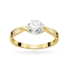 Złoty pierścionek z fantazyjną szyną diament laboratoryjny Lab Diamonds W0329.Z3.LDW.02 marko
