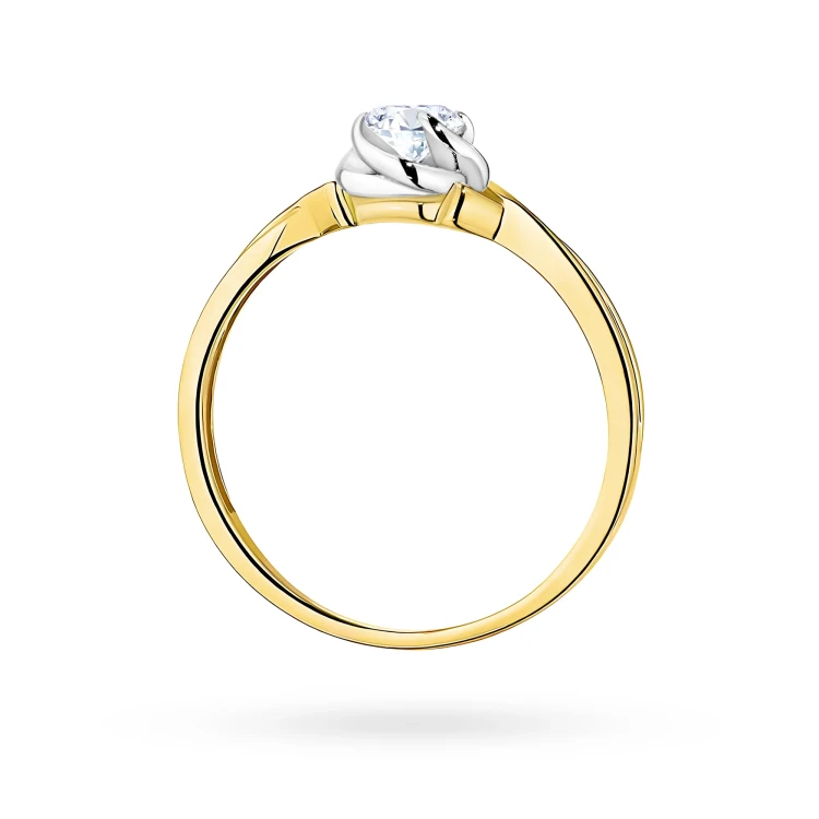 Złoty pierścionek z fantazyjną szyną diament laboratoryjny Lab Diamonds W0329.Z3.LDW.02 marko