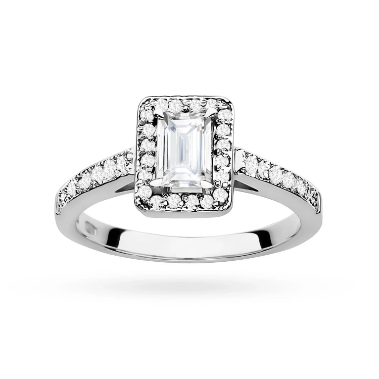 Prostokątny pierścionek z białego złota z diamentem laboratoryjnym Lab Diamonds W0422.B3.LDW.01 marko