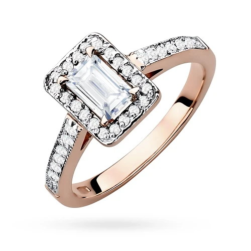 Prostokątny pierścionek z różowego złota z diamentem laboratoryjnym Lab Diamonds W0422.R3.LDW.01 marko