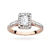 Prostokątny pierścionek z różowego złota z diamentem laboratoryjnym Lab Diamonds W0422.R3.LDW.01 marko