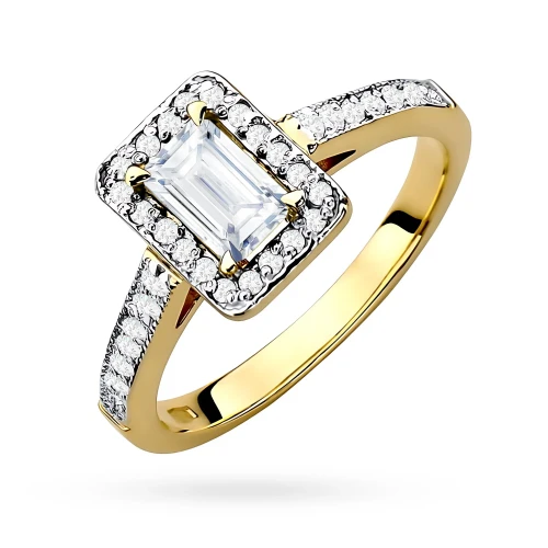 Prostokątny pierścionek ze złota z diamentem laboratoryjnym Lab Diamonds W0422.Z3.LDW.01 marko