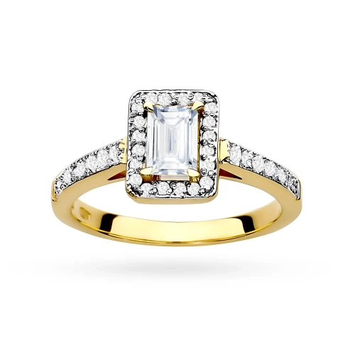 Prostokątny pierścionek ze złota z diamentem laboratoryjnym Lab Diamonds W0422.Z3.LDW.01 marko
