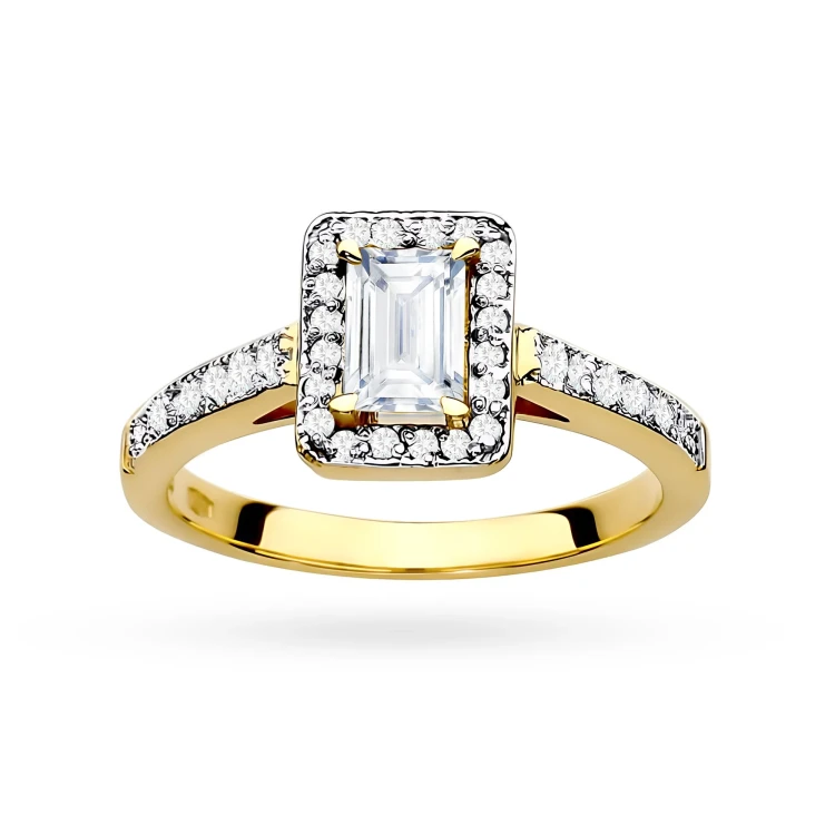 Prostokątny pierścionek ze złota z diamentem laboratoryjnym Lab Diamonds W0422.Z3.LDW.01 marko