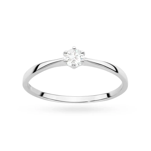 Minimalistyczny pierścionek z białego złota z diamentem laboratoryjnym 0,15ct Lab Diamonds W0579.B3.LDW.02 marko
