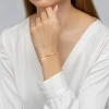 Pozłacana bransoletka diamentowana kulki, kwadraty i białe koraliki Kleur B345-925-BZZ marko