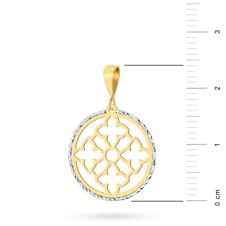 Złota zawieszka dwukolorowa ażurowa geometryczna ornament Jeso Z789-333 marko