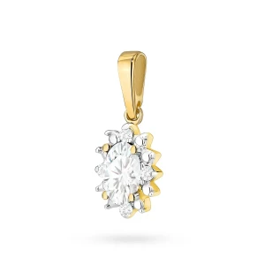 Złota zawieszka z diamentami  laboratoryjnymi markiza Lab Diamonds