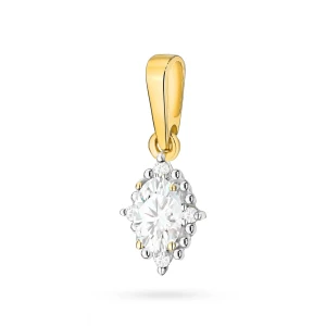 Złota zawieszka z diamentami  laboratoryjnymi markiza gwiazda północy Lab Diamonds