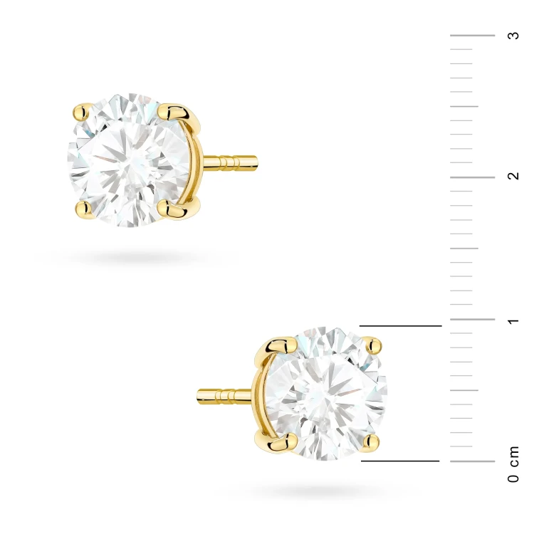 Klasyczne złote kolczyki dwa diamenty laboratoryjne 2,00ct na sztyfcie Lab Diamonds K0583.Z3.LDW.07 marko