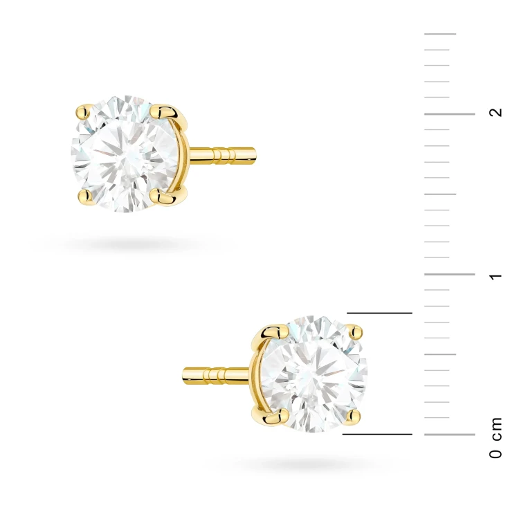 Klasyczne złote kolczyki dwa diamenty laboratoryjne 1,00ct na sztyfcie Lab Diamonds K0583.Z3.LDW.05 marko