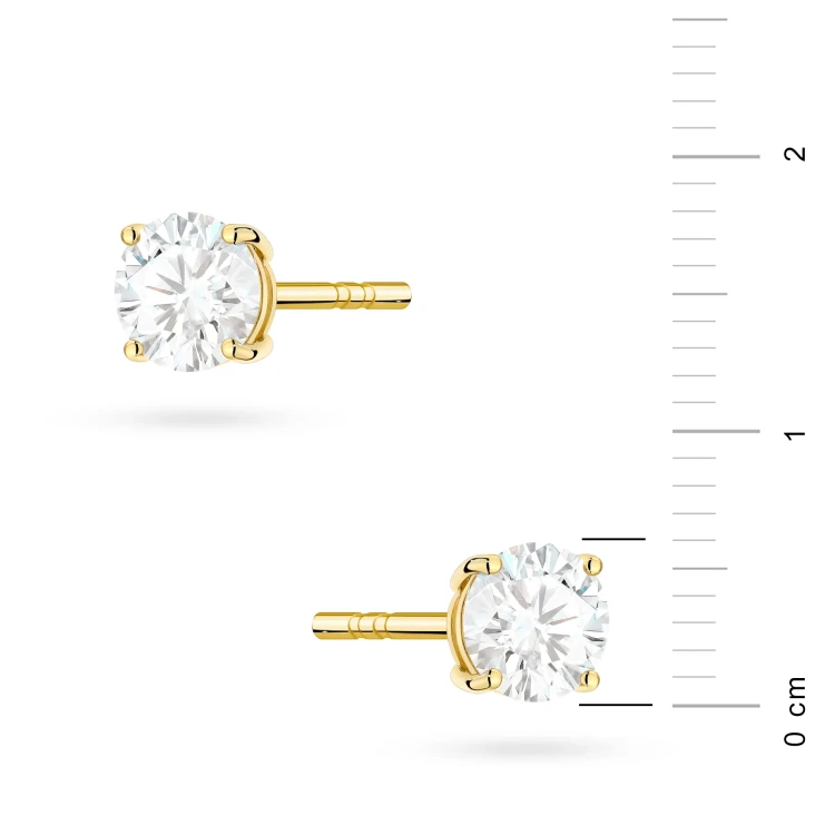 Klasyczne złote kolczyki dwa diamenty laboratoryjne 0,50ct na sztyfcie Lab Diamonds K0583.Z3.LDW.03 marko
