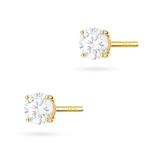 Klasyczne złote kolczyki dwa diamenty laboratoryjne 0,30ct na sztyfcie Lab Diamonds K0583.Z3.LDW.03 marko