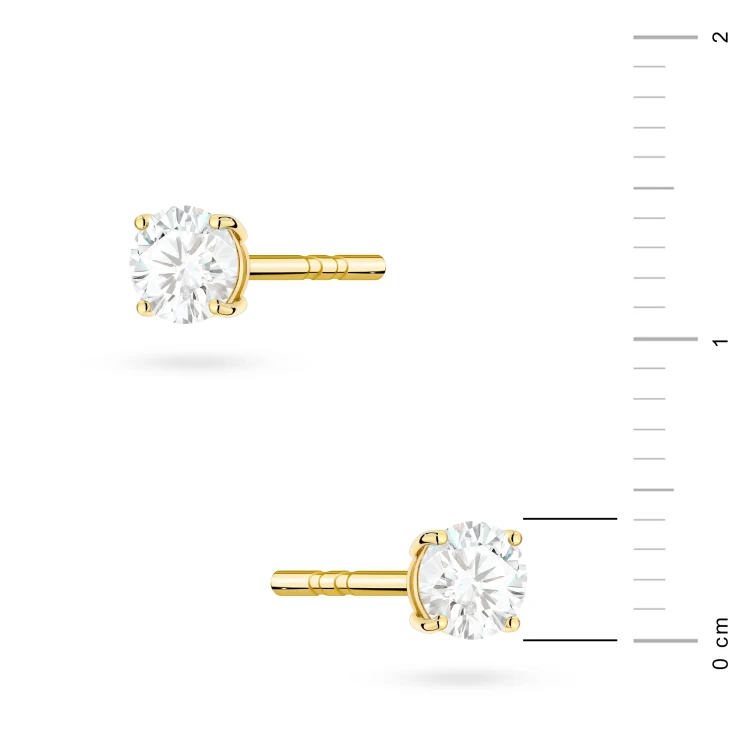 Klasyczne złote kolczyki dwa diamenty laboratoryjne 0,15ct na sztyfcie Lab Diamonds K0583.Z3.LDW.01 marko