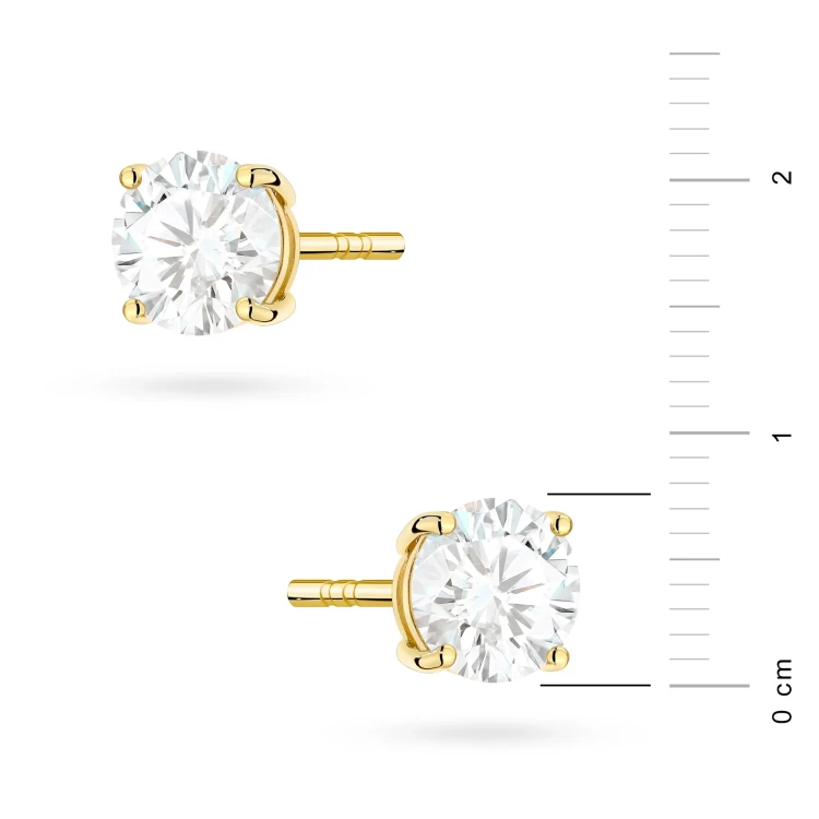 Klasyczne złote kolczyki dwa diamenty 1,00ct na sztyfcie K0583.Z3.DIW.05 marko