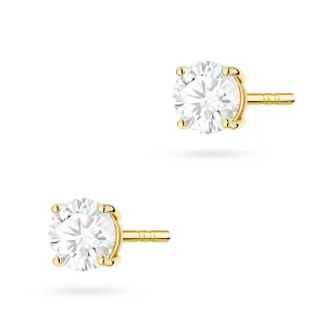 Klasyczne złote kolczyki dwa diamenty  0,70ct na sztyfcie
