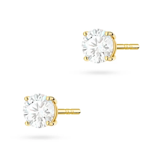 Klasyczne złote kolczyki dwa diamenty 0,70ct na sztyfcie K0583.Z3.DIW.04 marko