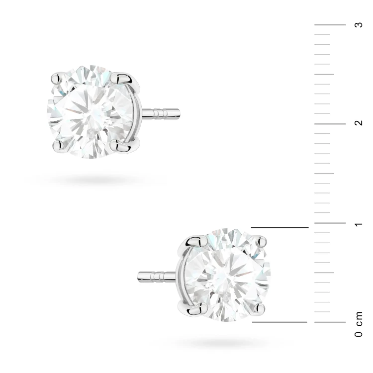 Klasyczne kolczyki z białego złota dwa diamenty laboratoryjne 2,00ct na sztyfcie Lab Diamonds K0583.B3.LDW.07 marko