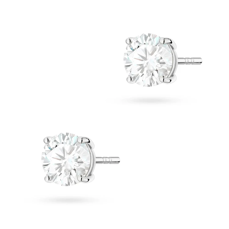 Klasyczne kolczyki z białego złota dwa diamenty laboratoryjne 1,50ct na sztyfcie Lab Diamonds K0583.B3.LDW.06 marko
