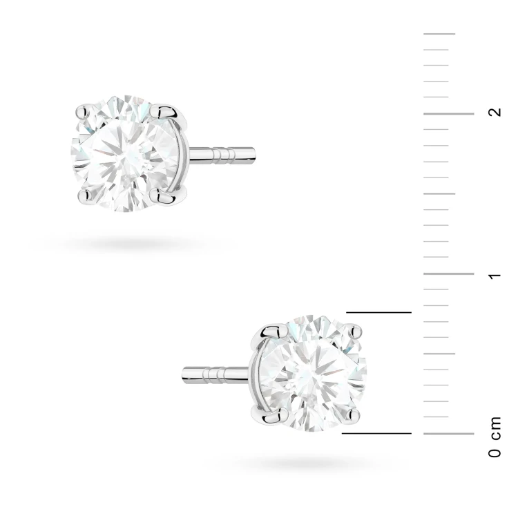 Klasyczne kolczyki z białego złota dwa diamenty laboratoryjne 1,00ct na sztyfcie Lab Diamonds K0583.B3.LDW.05 marko